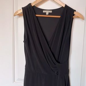 Black Stretchy Wrap Dress with Tie Sash